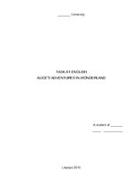 Referāts 'Task at English. "Alice’s Adventures in Wonderland"', 1.