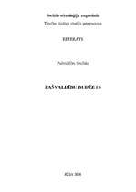 Referāts 'Pašvaldību budžets', 1.