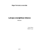 Referāts 'Latvijas enerģētikas bilance', 1.