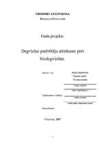 Referāts 'Latvijas degvielas patērētāju attieksme pret biodegvielām ', 1.