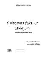 Referāts 'C vitamīns - fakti un atklājumi', 1.