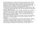 Eseja 'Aroused Problems in a Post Apartheid South Africa ', 1.