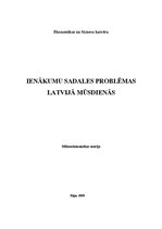 Referāts 'Ienākumu sadales problēmas Latvijā mūsdienās', 1.