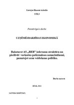 Referāts 'Raksturot AS "RER" izdevumu struktūru un piedāvāt variantus pašizmaksas samazinā', 1.