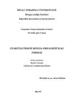 Konspekts 'Starptautiskā biznesa organizācijas formas', 1.