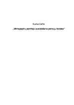 Referāts 'Vērtspapīru portfeļa izveidošana pensiju fondos', 1.