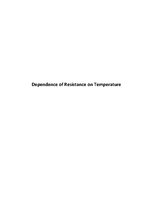 Paraugs 'Dependence of Resistance on Temperature', 1.