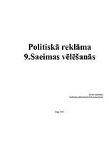 Referāts 'Politiskā reklāma 9.Saeimas vēlēšanās', 1.
