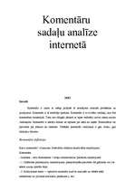 Eseja 'Komentāru sadaļas analīze internetā', 1.