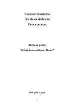 Biznesa plāns 'Tetovēšanas salons', 1.