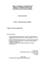 Konspekts 'Eiropa un globalizācija', 1.