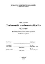 Diplomdarbs 'Uzņēmuma tēla veidošanas stratēģija SIA "Ksavers"', 1.