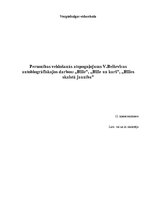 Referāts 'Personības veidošanās atspoguļojums V.Belševicas autobiogrāfiskajos darbos: "Bil', 1.