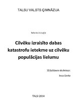 Eseja 'Cilvēku izraisīto dabas katastrofu ietekme uz cilvēku populācijas lielumu', 1.