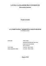 Diplomdarbs 'A/s "Parex banka" mārketinga raksturojums', 1.