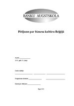 Konspekts 'Biznesa kultūra Beļģijā', 1.