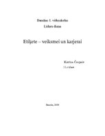 Referāts 'Etiķete – veiksmei un karjerai', 1.