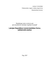 Eseja 'Latvijas Republikas komercdarbības formu analīze', 1.