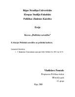 Konspekts 'Politiskā uzvedība un politiskā kultūra', 1.