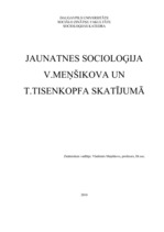 Referāts 'Jaunatnes socioloģija V.Meņšikova un T.Tisenkopfa skatījumā', 1.