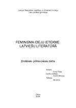 Referāts 'Feminisma ideju ietekme latviešu literatūrā', 1.