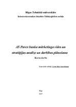 Referāts 'AS "Parex banka" mārketinga vides un stratēģijas analīze un darbības plānošana', 1.