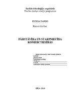 Referāts 'Pārstāvība un starpniecība komerctiesībās', 1.
