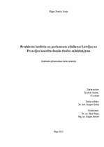 Referāts 'Prezidenta institūts un parlamenta atlaišana: Latvijas un Francijas konstitucion', 1.