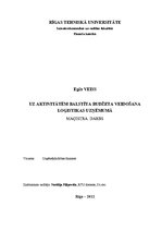 Diplomdarbs 'Uz aktīviem balstīta budžeta veidošana loģistikas uzņēmumā', 1.
