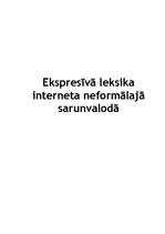 Referāts 'Ekspresīvā leksika interneta neformālajā sarunvalodā', 1.