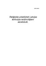 Referāts 'Reliģiskie priekšstati Latvijas teritorijas iedzīvotājiem aizvēsturē', 1.