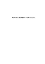 Eseja 'Reflection about China and Their Culture', 1.
