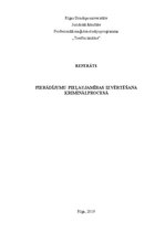 Referāts 'Pierādījumu pieļaujamības izvērtēšana kriminālprocesā', 1.