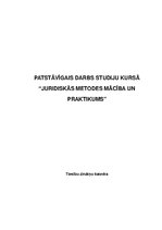 Referāts 'Patstāvīgais darbs studiju kursā "Juridiskās metodes mācība un praktikums"', 1.