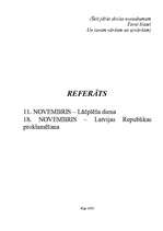 Referāts '18.novembris un 11.novembris', 1.