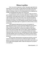 Eseja 'Silence Is Golden', 1.