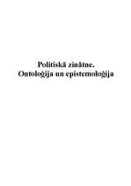 Eseja 'Politiskā zinātne. Ontoloģija un epistemoloģija', 1.