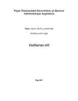 Referāts 'Vadīšanas stili', 1.