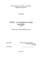 Eseja 'Politika - nav iespējama nevainīga atturēšanās', 1.
