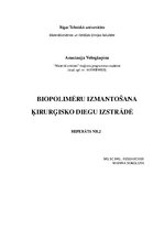 Referāts 'Biopolimēru izmantošana ķirurģisko diegu izstrādē', 1.