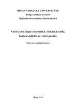 Konspekts 'Valsts loma tirgus ekonomikā. Fiskālā politika, budžeta deficīts un valsts parād', 1.