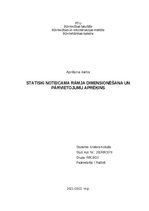 Konspekts 'Statiski noteicama rāmja dimensionēšana un  pārvietojumu aprēķins', 1.