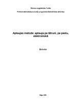 Referāts 'Aptaujas metode: aptauja pa tālruni, pa pastu, elektroniskā', 1.