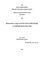 Konspekts 'Konkurence un tirgus struktūra. Firmas rīcība pilnīgās un nepilnīgās konkurences', 1.