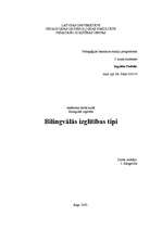 Referāts 'Bilingvālās izglītības tipi', 1.