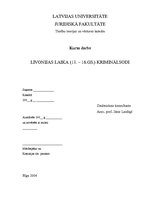 Referāts 'Livonijas laika (13.-16.gs.) kriminālsodi', 1.