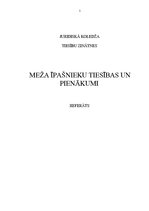 Referāts 'Meža īpašnieku tiesības un pienākumi', 1.