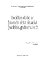 Konspekts 'Sociālais darbs ar ģimenēm riska situācijā', 1.