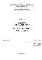Referāts 'Latvijas Centrālais depozitārijs', 1.