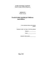 Referāts 'Paražu tiesību institūti pēc folkloras materiāliem', 1.